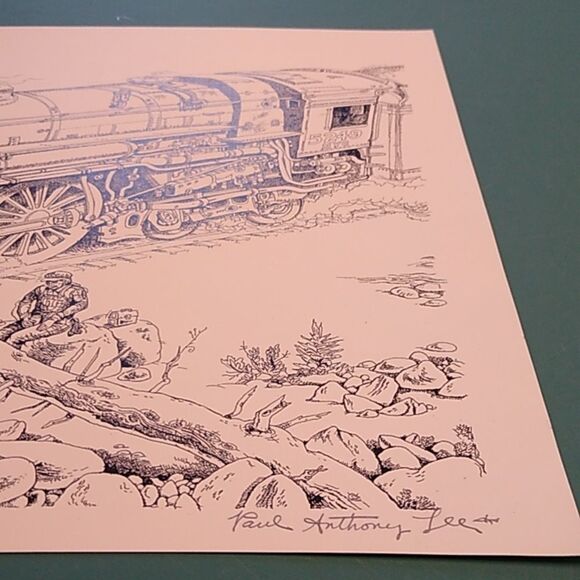 Paul Anthony Lee Vintage Train Art Print "The Great Hudson New York Central 1920 - Picture 5 of 14